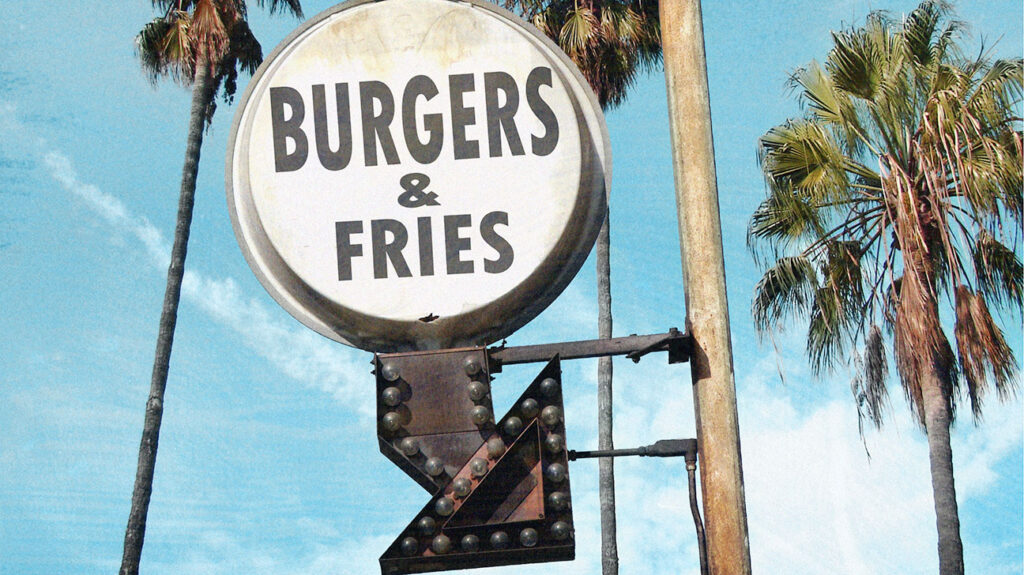 burgers and fries sign